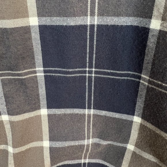 Garnet Hill Flannel Tunic Button Up Shirt 16 Gray Plaid Organic Cotton - Picture 6 of 10